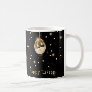Glad påsk Guld Disco Boll Kaffemugg