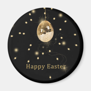 Glad påsk Guld Disco Boll Magnet