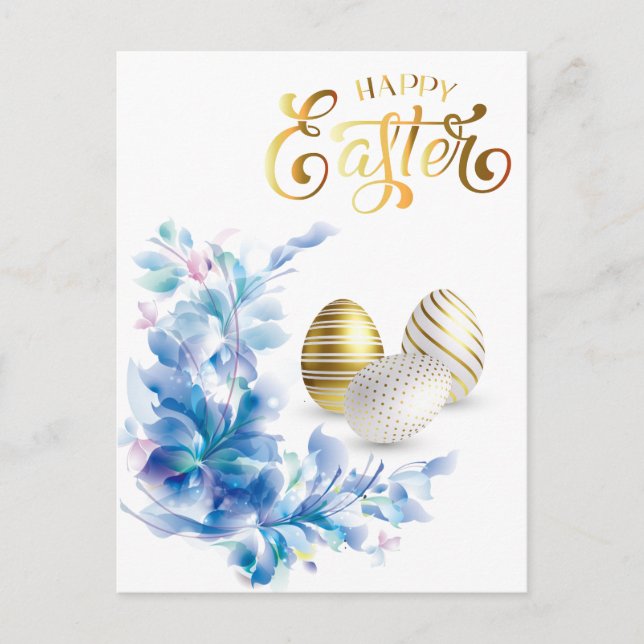 Glad påsk Guld Eggs Personalize Vykort (Framsida)