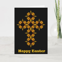 Glad påsk Guld Kor Fractal Helgkort
