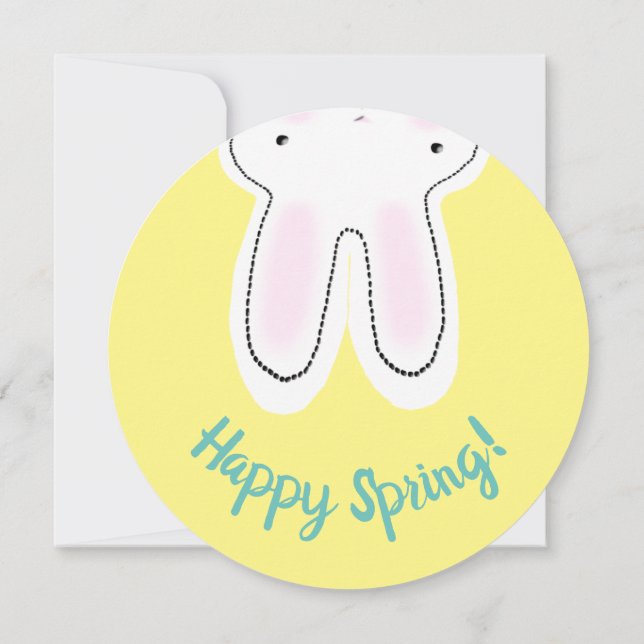 Glad påsk gult bunny två sidiga roliga kort (Baksida)