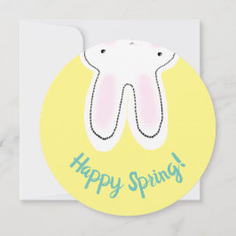 Glad påsk gult bunny två sidiga roliga kort