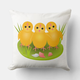 Glad påsk gult chickar kudde