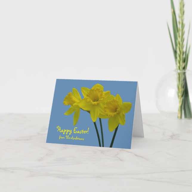 "Glad påsk" Gult Daffodils Greeting Card Tack Kort (Framsida)
