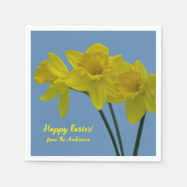 ’Glad påsk’ Gult Daffodils Napkins Pappersservett