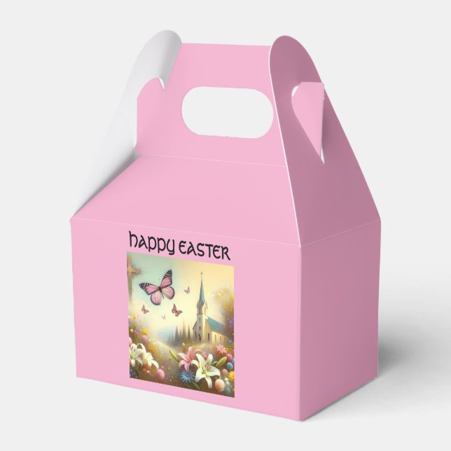 GLAD påsk gunst låda i rosa Presentaskar (Framsidan Sidan)