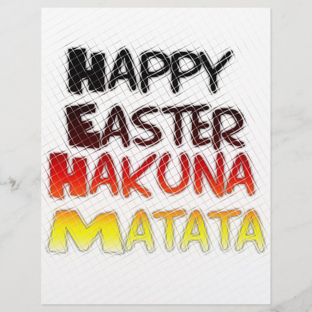 Glad påsk: Hakuna Matata Text Art Design (Framsida)