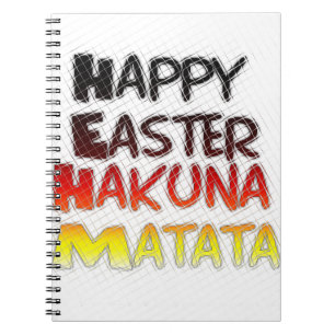 Glad påsk: Hakuna Matata Text Art Design Anteckningsbok Med Spiral