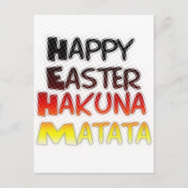 Glad påsk: Hakuna Matata Text Art Design Helg Vykort (Framsida)