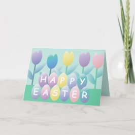 Glad påsk-hälsningskort för Påskägg Tulips Helgkort