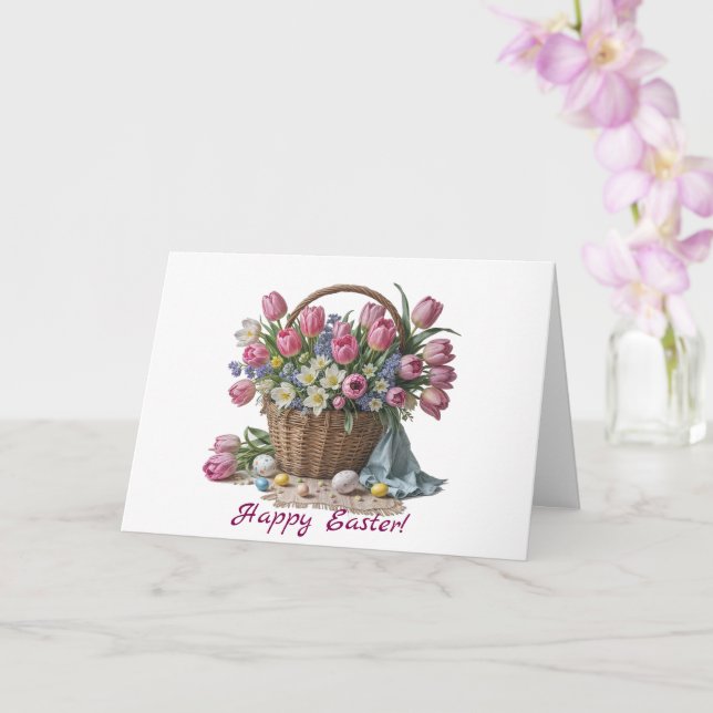 Glad påsk-hälsningskort med tulips kort (Orkide)