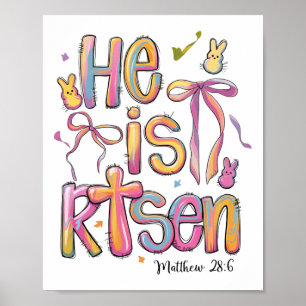 Glad påsk: Han är på väg till Bunny Jesus Christia Poster