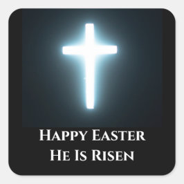Glad påsk Han är Risen White Light Kor Fyrkantigt Klistermärke