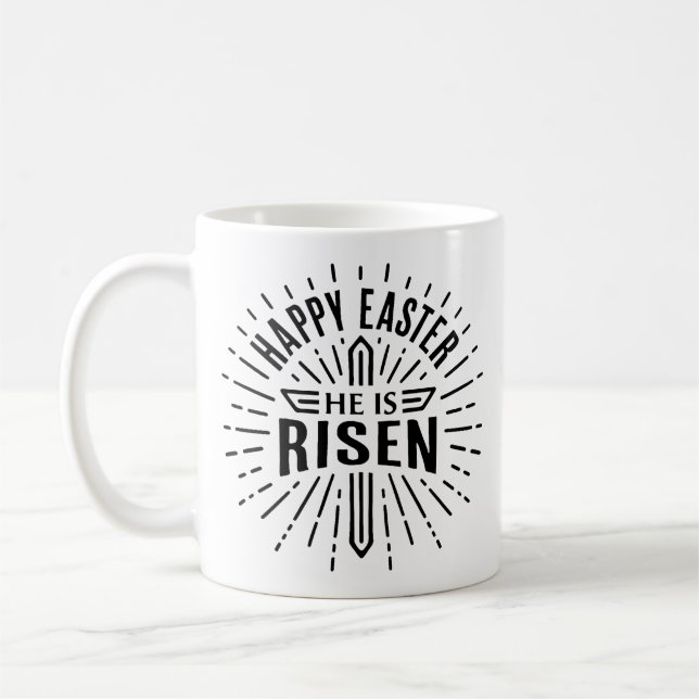 Glad påsk Han är uppstånden Kaffemugg (Vänster)