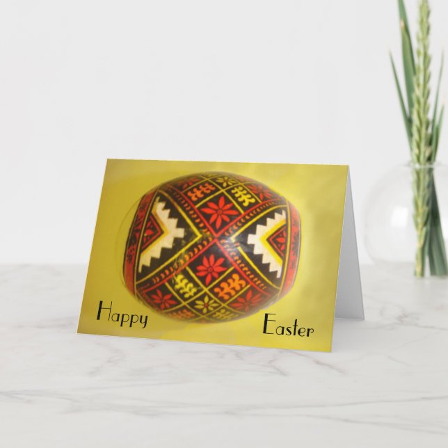 Glad påsk Hand-Painting Rumänska ägg nr 6 Helgkort (Framsida)