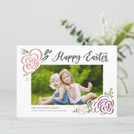 Glad påsk Handritat Wildblomfärgat foto Julkort