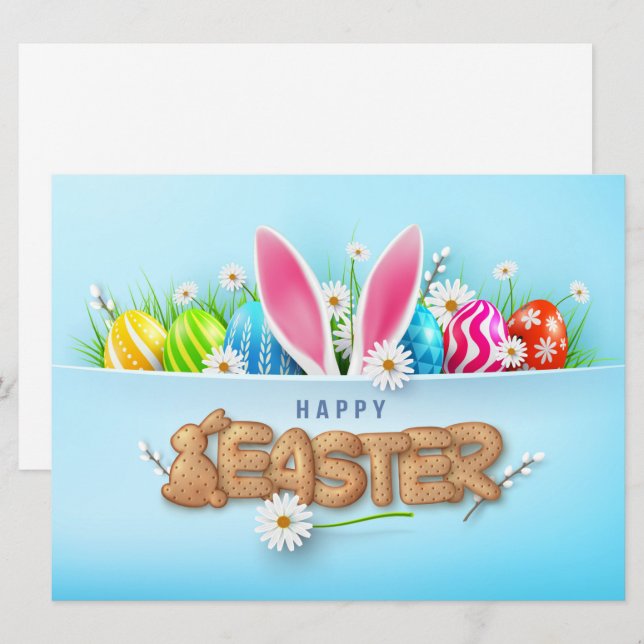 Glad påsk Helgdag Card Julkort (Fram/baksida)