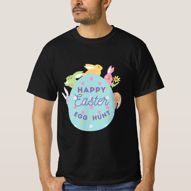 Glad påsk Helgdag Rabbit Önskemål Funny T-Shirt (Framsida)