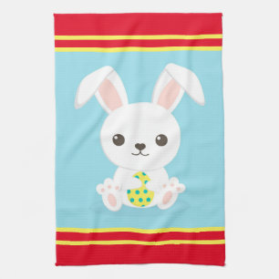 Glad påsk Helgdag Trendig Bunny Blommigt Kökshandduk
