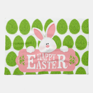 Glad påsk Helgdag Trendig Bunny Blommigt Kökshandduk