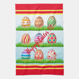 Glad påsk Helgdag Trendig Bunny Blommigt Kökshandduk