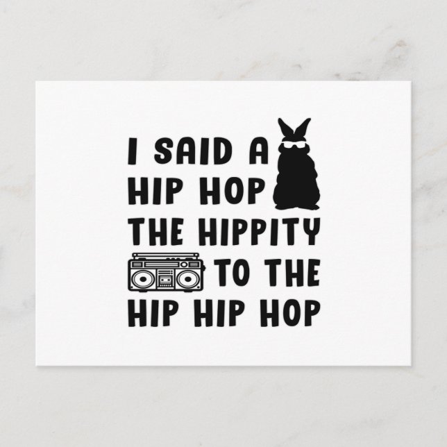 Glad påsk Hip hop Bunny Påsk Funny Gift Idea Vykort (Framsida)
