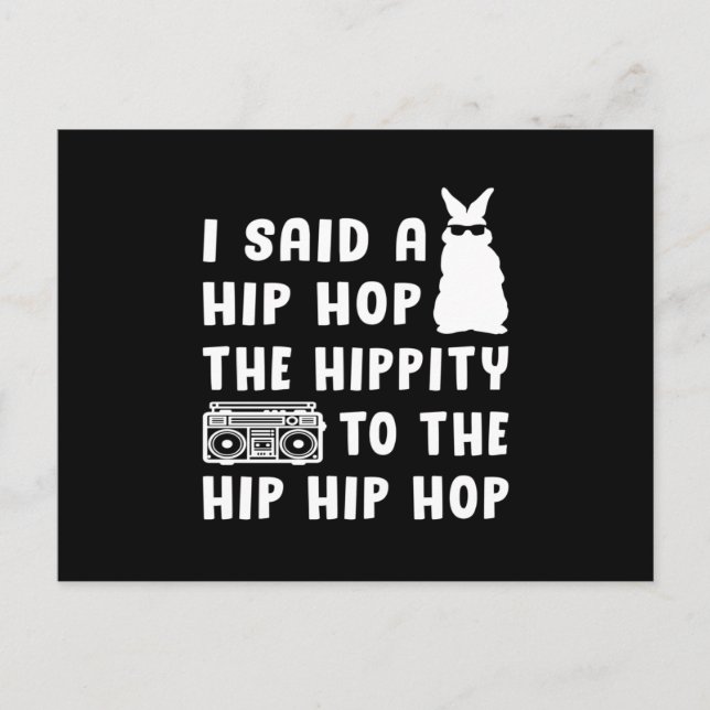 Glad påsk Hip hop Bunny Påskägg Funny Gift Vykort (Framsida)