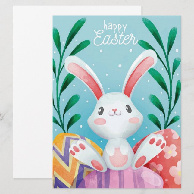 Glad Påsk Högtidskort Julkort (Fram/baksida)