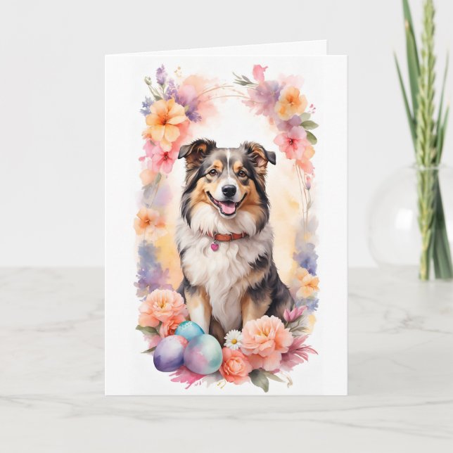Glad Påsk Hund Helgkort (Framsida)