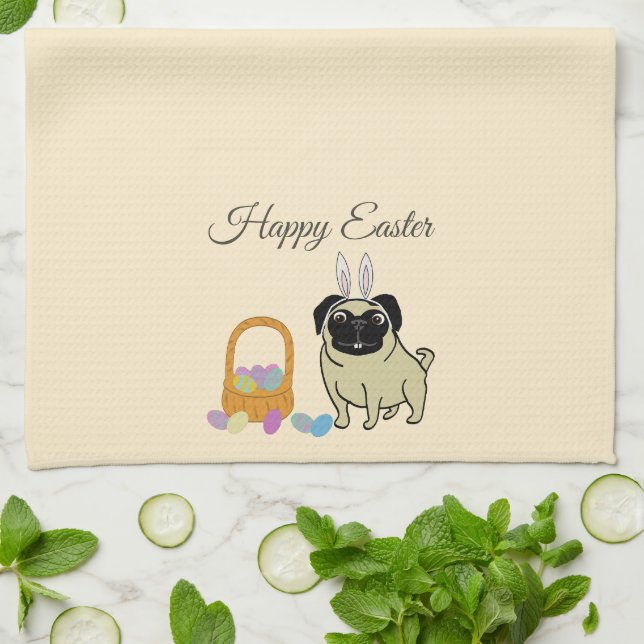 Glad påsk, hund kökshandduk (Vikta)
