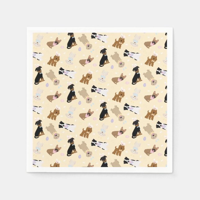 Glad påsk Hundar Pappersservett (Framsidan)