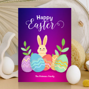 Glad påsk   Inbjudan till Tecknad Bunny & Påskägg
