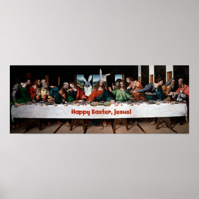 Glad påsk, Jesus! Funny Påsk Poster (Framsidan)
