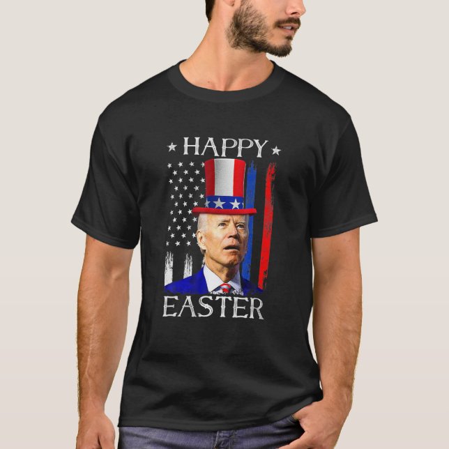 Glad påsk Joe Biden blandade sig i 4:e juli-Indjup T Shirt (Framsida)