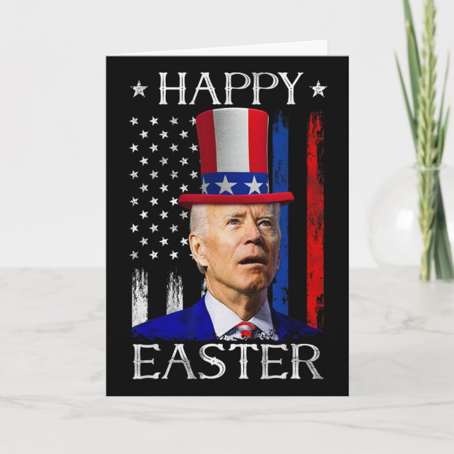 Glad påsk Joe Biden Förvirrad 4:e juli självständi Kort (Framsida)