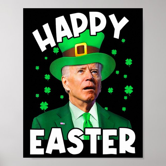 Glad påsk Joe Biden St patricks day Leprechaun Poster (Framsidan)