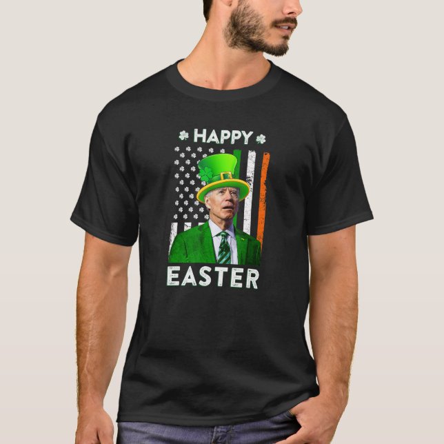Glad påsk Joe Biden St patricks day Leprechaun T Shirt (Framsida)