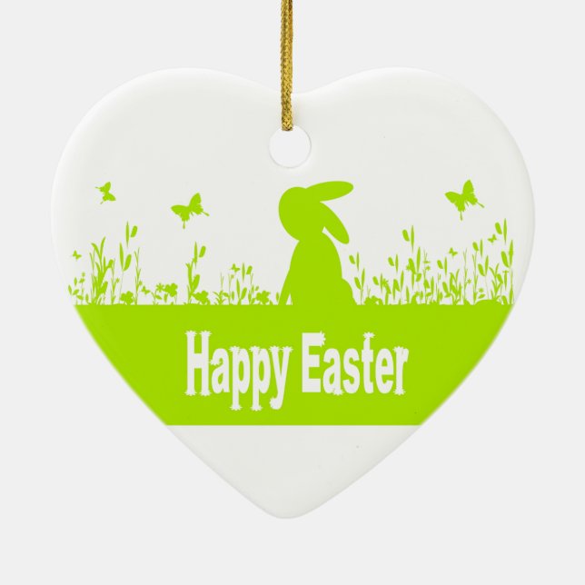Glad påsk julgransprydnad keramik (Baksidan)