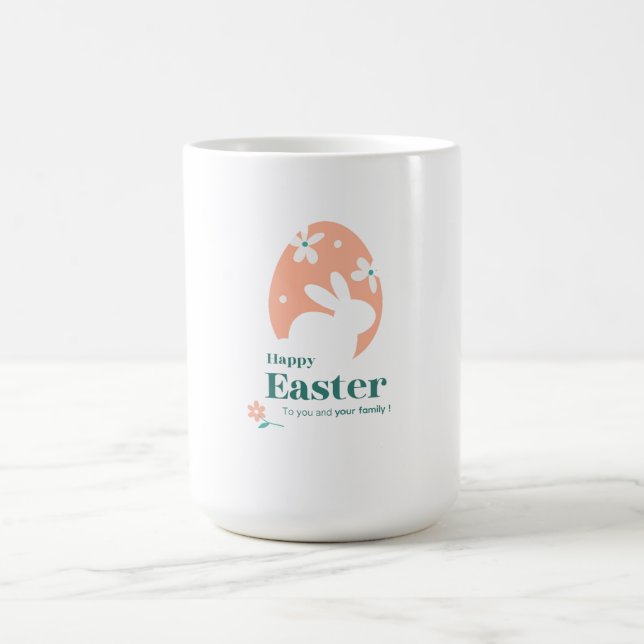 Glad påsk – Kanin & Ägg Blommig Design Kaffemugg (Center)