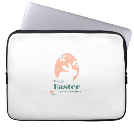 Glad påsk – Kanin & Ägg Blommig Design Laptop Fodral
