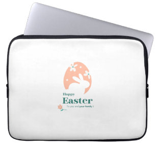 Glad påsk – Kanin & Ägg Blommig Design Laptop Fodral