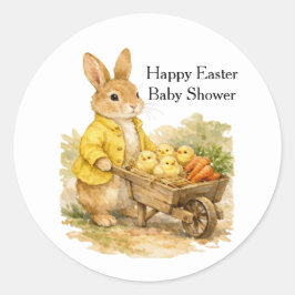 Glad Påsk Kanin Bebis Shower Runt Klistermärke