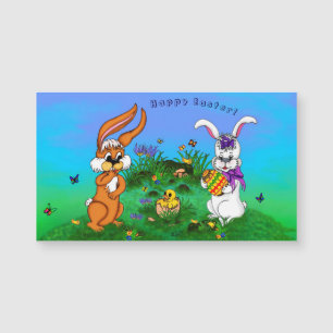 Glad påsk! Kanin med Bunny och Chick