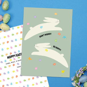 Glad Påsk Kanin   Modern Minimalistisk Påsk Julkort