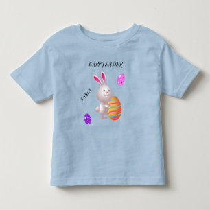 Glad påsk kanin och stripe ägget småbarn t-shirt. t shirt