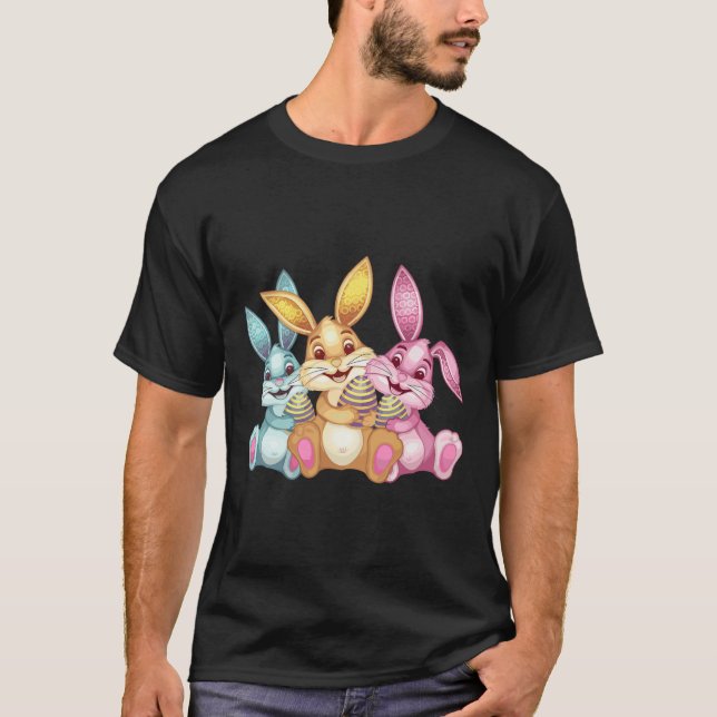 Glad Påsk Kanin Rabb Funny Påskdagen  T Shirt (Framsida)
