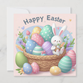 Glad påsk - kaninägg i pastellfärger julkort