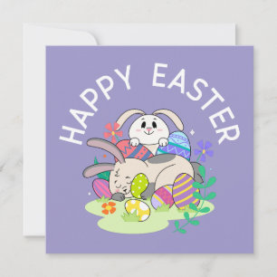 Glad påsk – Kaniner & Ägg Greeting Card Julkort