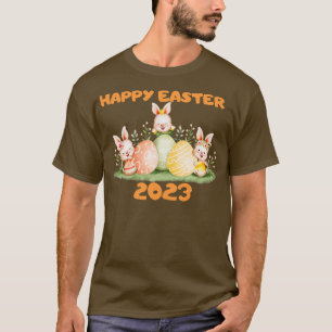 glad påsk-kaninkanin ansikte lustig påsk dag två t shirt