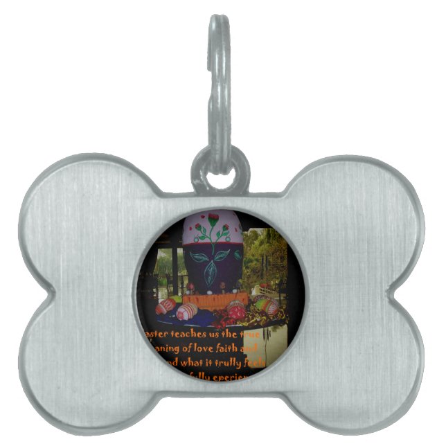 Glad påsk Kärlek Faith och Hope Önskemål Namnbricka Husdjur (Framsidan)